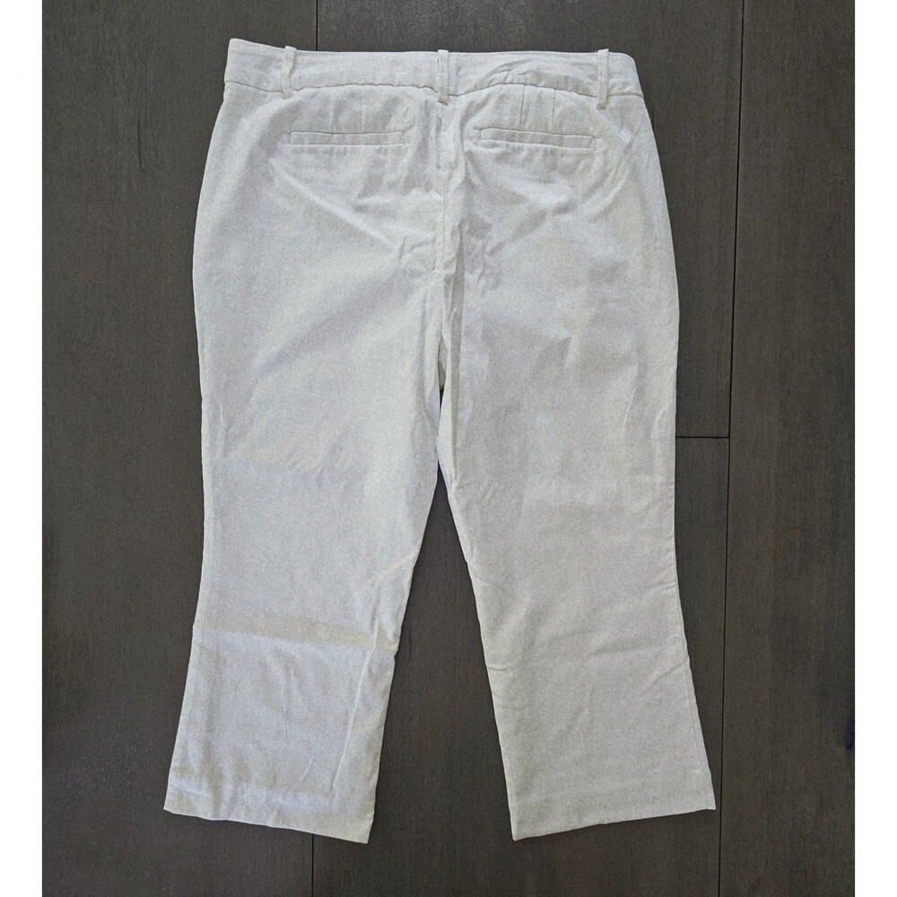Talbots White Cropped Chino Pants Womens Size 12 PETITE Preppy Coastal Summer - Picture 2 of 7